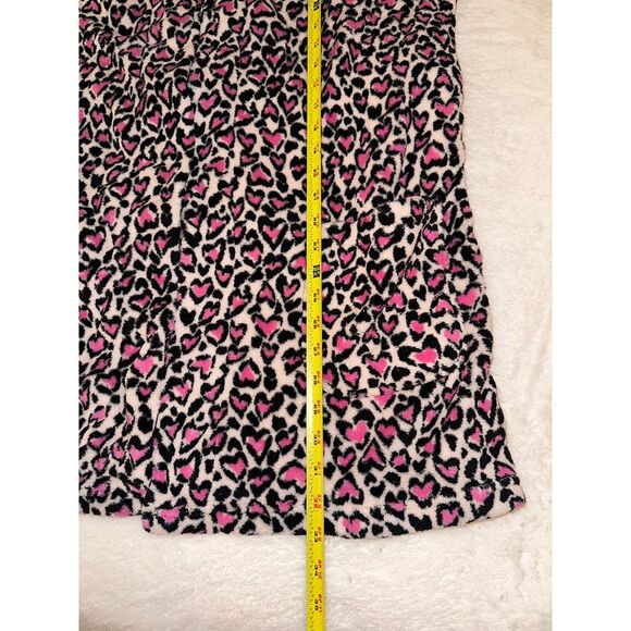 Victoria's Secret Pink Leopard Heart Print Cozy Fleece Robe‎ NWT - Picture 7 of 9